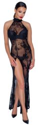 Kleid ?Fucking Fabulous? aus Powernet mit Blüten-Samtflockprint