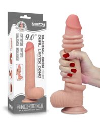 Realistic Sliding Skin Dildo 9"