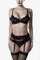 Grey Velvet Dessous-Set 20058