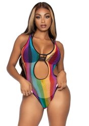 Leg Avenue Rainbow fishnet bodysuit