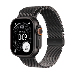 Apple Watch Ultra 3 49mm Black Titanium Case Black Titanium Milan Loop  L 64GB Black Titanium Milan Loop - L