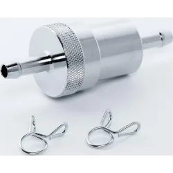 Hashiru Benzinfilter Metall chrom für 6mm 28x38mm - Aktionen - Einmotten-Weiterfahren