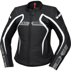 IXS RS-600 1.0 LD Sport Damen Lederjacke schwarz/grau/weiß 46 - Motorradbekleidung - Motorradjacken