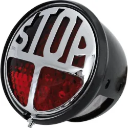 Shin Yo LED Rücklicht STOP Ø68,5mm mit Nr.-Beleuchtung schwarz - Aktionen - Einmotten-Weiterfahren