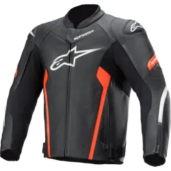 Alpinestars Faster V2 Lederjacke fluo-rot 50 - Motorradbekleidung - Motorradjacken
