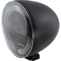 Highsider Circle LED Scheinwerfer 146mm m. TFL unten schwarz - Motorradteile & Ersatzteile - Beleuchtung
