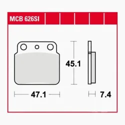 TRW Lucas Bremsbeläge Sintermetall Offroad MCB626SI 47,1x45,1x7,4mm - Motorradteile & Ersatzteile - Bremsen