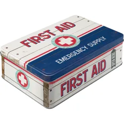 Nostalgic-Art Vorratsdose Flach First Aid Blue - Emergency Supply - Motorradzubehör - Geschenkideen
