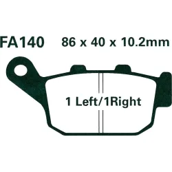 Hi-Q Bremsbeläge organisch FA140  86x40x10,2mm - Motorradteile & Ersatzteile - Bremsen