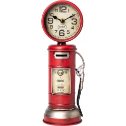 Spirit Motors Spardose Tanksäule Retro mit Uhr - Motorradzubehör - Geschenkideen