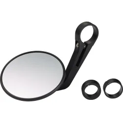Hashiru Lenkerendenspiegel für 22/25,4/30mm ST27 Alu Ø100mm schwarz - Motorradteile & Ersatzteile - Motorradspiegel