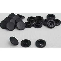 POLO Plastik Futterknöpfe, 2er Set schwarz 11 mm - Motorradbekleidung - Zubehör & Accessoires