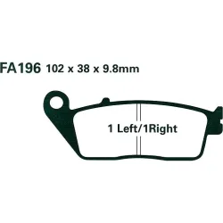 Hi-Q Bremsbeläge organisch FA196  102x38x9,8mm - Motorradteile & Ersatzteile - Bremsen