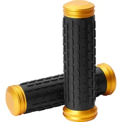 Hashiru Griffgummipaar ST06 mit Aluenden f.22mm schwarz/gold - Motorradteile & Ersatzteile - Lenker, Griffe & Hebel