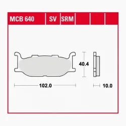TRW Lucas Bremsbeläge Sintermetall Scooter MCB640SRM 102x40,4x10mm - Motorradteile & Ersatzteile - Bremsen