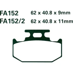 Hi-Q Bremsbeläge organisch FA152TT  62x40,8x9mm - Motorradteile & Ersatzteile - Bremsen