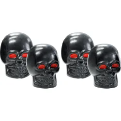 FOLIATEC Reifen-Ventilkappen Skull schwarz mit roten Augen 4er Pack - Motorradteile & Ersatzteile - Reifen & Felgen