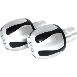 MFW Roundpin Alu Lenkergewichte schwarz/silber - Motorradteile & Ersatzteile - Lenker, Griffe & Hebel