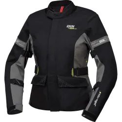IXS Laminat-ST-Plus Damen Textiljacke schwarz/grau L - Motorradbekleidung - Touring Motorradbekleidung