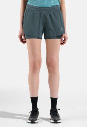Odlo Zeroweight 3 Inch 2-In-1 Laufshorts für Damen - Training, Running - grün, XS