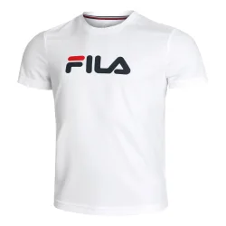 Fila Logo T-Shirt Herren - Weiß, Dunkelblau
