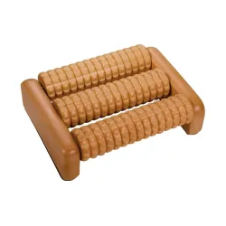 Diaqua - Fussmassageroller mit 1x3 Holzrollen, One Size, Braun