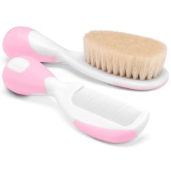 CHICCO Kamm und Bürste Naturborsten pink 0m+