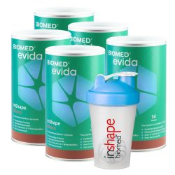 Biomed Evida InShape Pulver Choco 5x 420 g mit Shaker