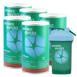 Biomed Evida InShape Pulver Choco 5x 420 g mit Shaker