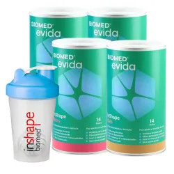 Biomed Evida InShape 4er Kombi alle Sorten mit Shaker