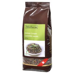Biofarm Grüne Linsen CH Knospe Beutel 500 g