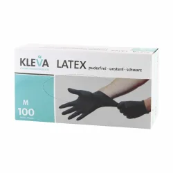 Efalock Kleva Latex Handschuhe schwarz puderfrei Grösse S 100Stk.