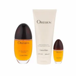 Calvin Klein OBSESSION Gift Set -- 100 ml Eau De Parfum Spray + 200 ml Body Lotion + 1 ml Mini EDP Spray