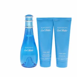 Davidoff Cool Water Gift Set -- 100 ml Eau De Toilette Spray + 75 ml Body Lotion + 75 ml Shower Gel