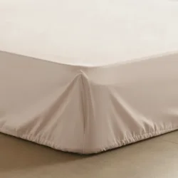 Zizzz - Perkal Fixleintuch bio Baumwolle - 180x200 cm, 180 x 200 cm, Beige Medium