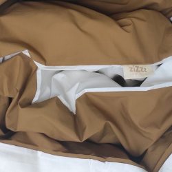 Duvetbezug aus Perkal – 160x210cm – Weiss & Senfgelb – Mit Reissverschluss