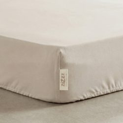 Zizzz - Perkal Fixleintuch bio Baumwolle - 140x200 cm, 140 x 200 cm, Beige Medium
