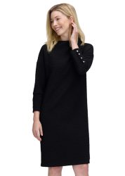 Jerseykleid mit 3D-Struktur - schwarz - Gr. 40 von Goldner Fashion