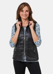 Leichte Steppweste mit Stehkragen - schwarz - Gr. 24 von Goldner Fashion