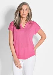 Shirt aus luftigem Viskosejersey - pink - Gr. 23 von Goldner Fashion