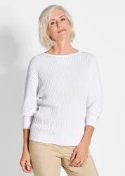 Pullover mit Fledermausärmeln - weiss - Gr. 18/19 von Goldner Fashion