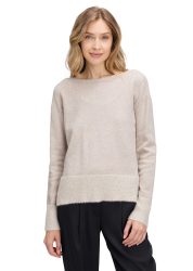 Flauschiger Strickpullover mit Pailletten - taupe / méliert - Gr. 40 von Goldner Fashion