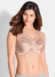 Bügelloser BH im 2er-Pack - rosé / anthrazit - Gr. 90 F von Goldner Fashion