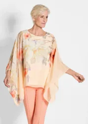 Schlupfbluse - pfirsich / gemustert - Gr. 21 von Goldner Fashion