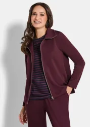 Freizeitjacke in pflegeleichter Wohlfühlware - bordeaux - Gr. 40 von Goldner Fashion