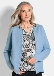 Strickjacke aus reiner Baumwolle - hellblau - Gr. 25 von Goldner Fashion