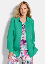 Bluse aus Leinen und Baumwolle - grün - Gr. 46 von Goldner Fashion