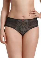 Formender Taillenslip mit Spitzeneinsatz - schwarz - Gr. 36 von Goldner Fashion