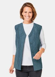 Leichte Weste mit einzigartigem Steppmuster - smaragd - Gr. 42 von Goldner Fashion
