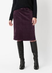 Jupe aus feinem Babycord mit Taschen - bordeaux - Gr. 40 von Goldner Fashion
